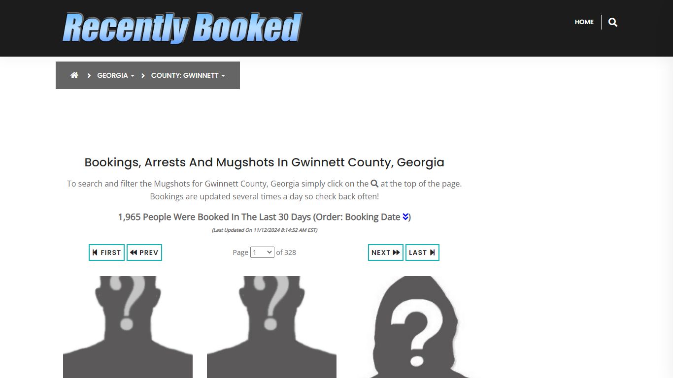 Bookings, Arrests and Mugshots in Gwinnett County, Georgia