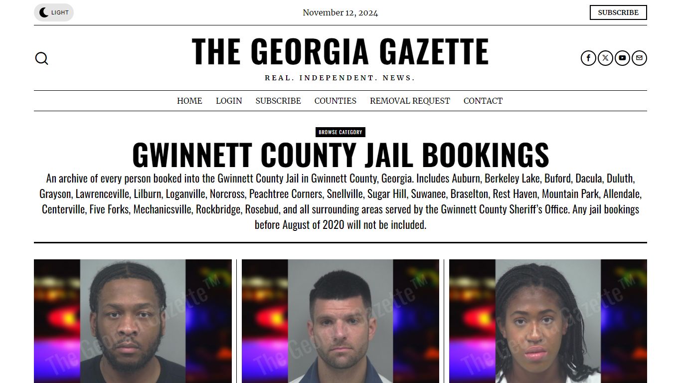 Gwinnett County Jail Bookings – The Georgia Gazette